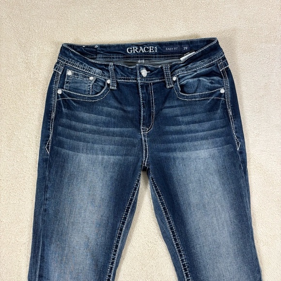 Grace in LA Size 29 Boot Cut Stretch Jeans Bling Pockets (29Wx32L ) Western - Picture 1 of 8